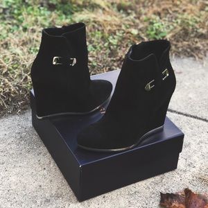 Le Silla Italian Suede Luxury Ankle Wedge Boots